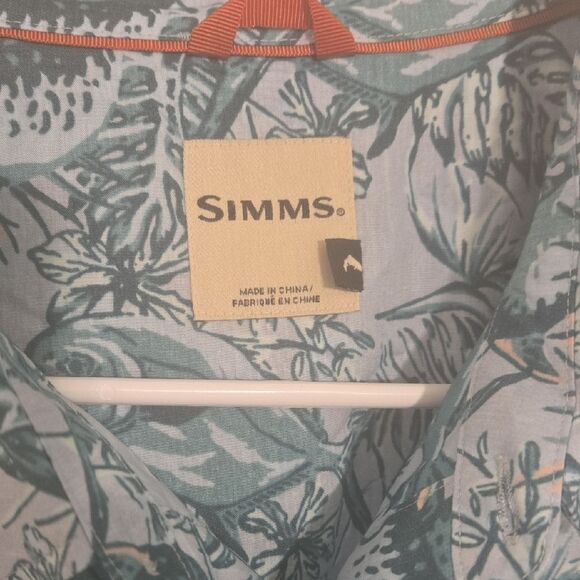 Simms Blue Casual Button Down Shirt with Paisley Design - Picture 3 of 6